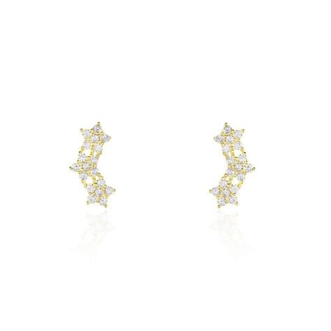 Boucles D'oreilles Puces Or Jaune Youssa Oxydes De Zirconium - Clous d'oreilles Femme | Histoire d&rsquo;Or