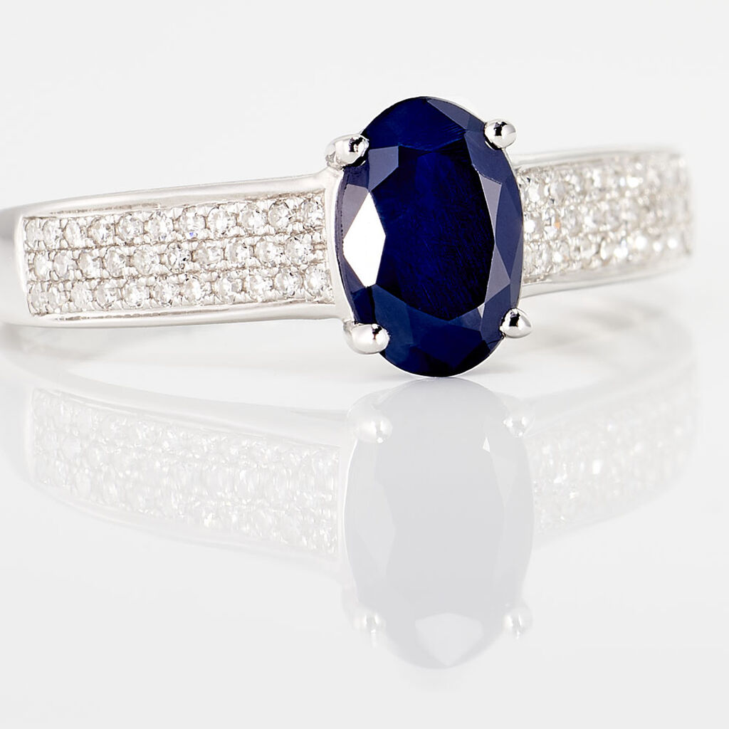 Bague Crista Or Blanc Saphir Et Diamant - Bagues solitaires Femme | Histoire d’Or