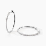 Cr&eacute;oles Aryanna Rondes Or Blanc Diamant - Boucles d'oreilles cr&eacute;oles Femme | Histoire d&rsquo;Or