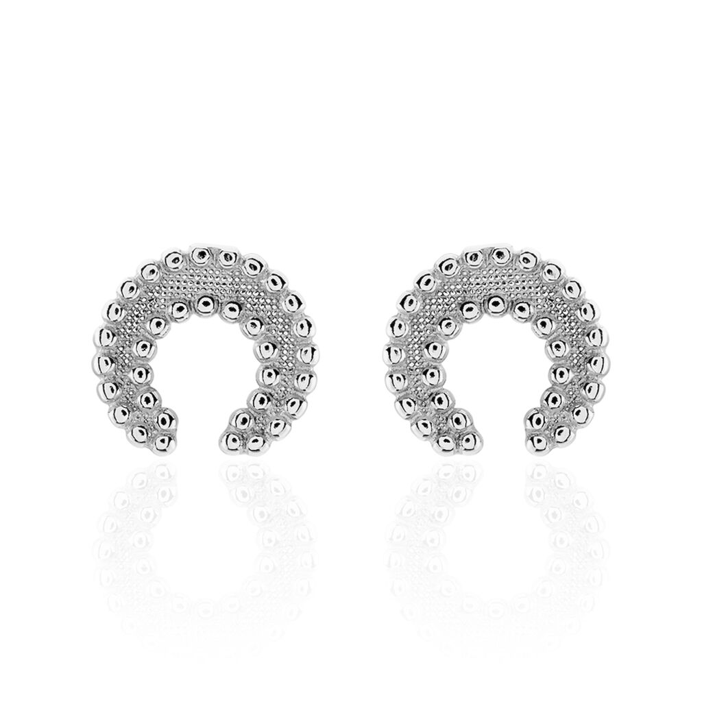 Boucles D'oreilles Puces Vaea Argent Blanc - Boucles d'oreilles fantaisie Femme | Histoire d’Or