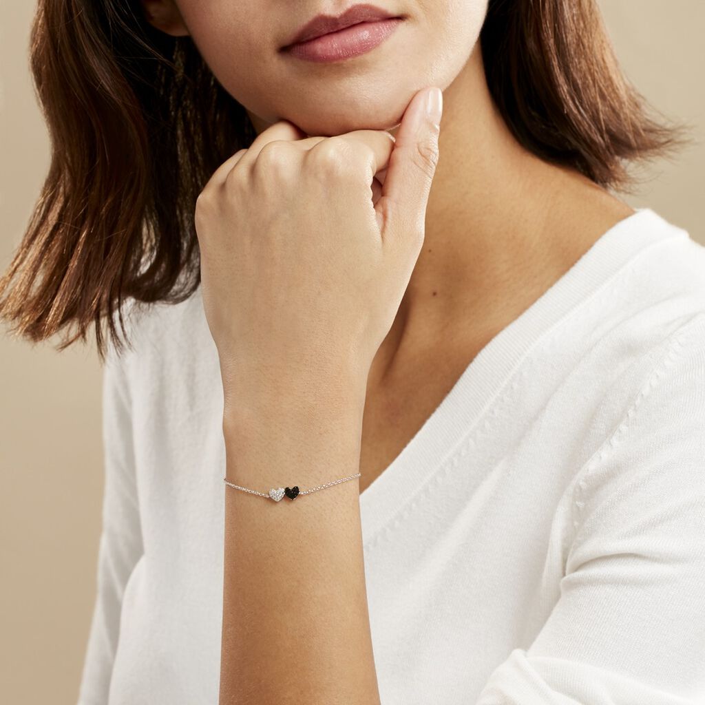 Bracelet Clementine Argent Blanc Oxyde De Zirconium - Bracelets Coeur Femme | Histoire d’Or