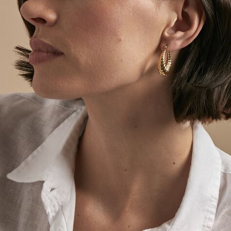 Créoles Clive Acier Doré - Boucles d'oreilles créoles Femme | Histoire d’Or