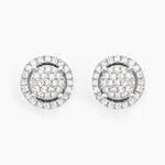Boucles D'oreilles Puces Soleil D'hiver Or Blanc Diamant - Clous d'oreilles Femme | Histoire d&rsquo;Or