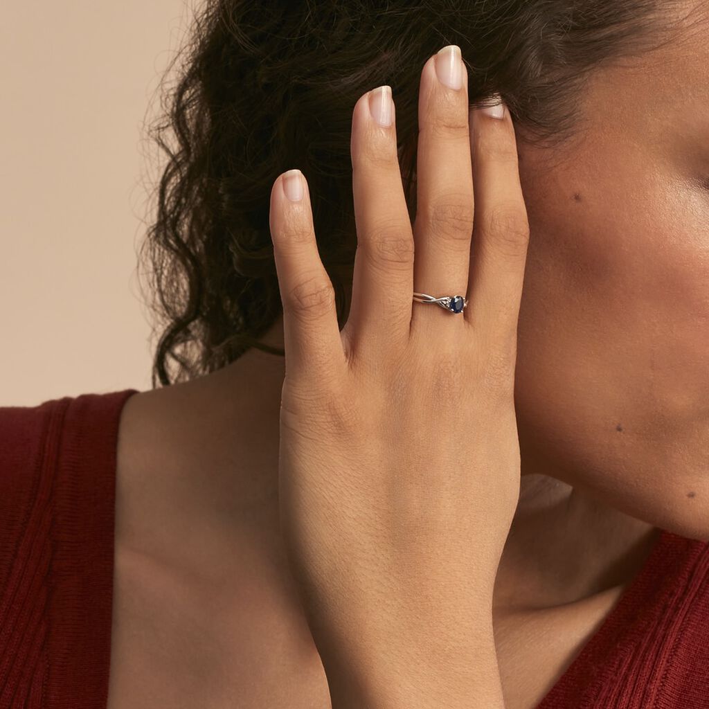 Bague Cassie Or Blanc Saphir Et Diamant - Bagues solitaires Femme | Histoire d’Or