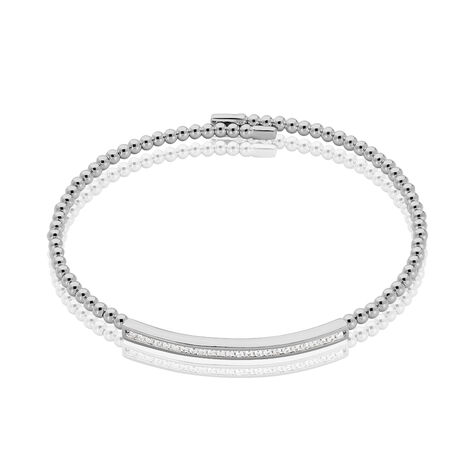 Bracelet Jonc Fuerza Argent Blanc Oxyde De Zirconium - Bracelets joncs Femme | Histoire d’Or