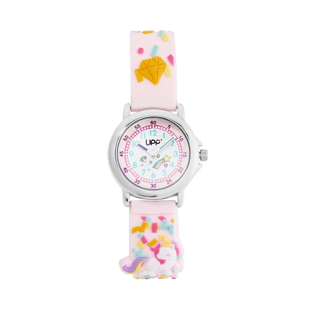 Montre Upp Fuzzy Rose Et Blanc