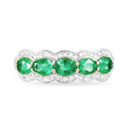 Bague Margaux Or Blanc Emeraude Et Diamant - Bagues avec pierre Femme | Histoire d&rsquo;Or