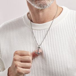 Collier Acier Vieillit Tanagra Oxydes De Zirconium - Colliers fantaisie Homme | Histoire d’Or