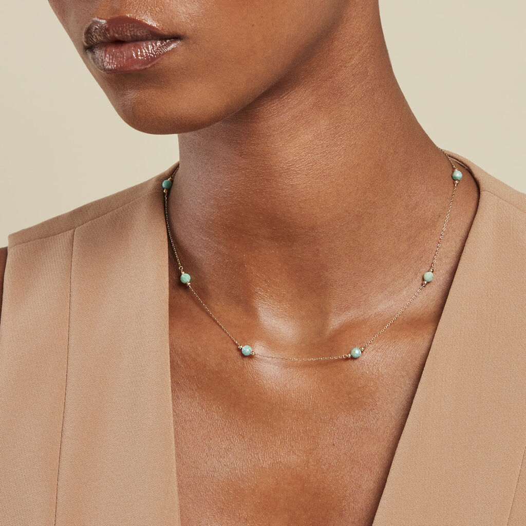 Collier Billy Or Jaune Turquoise - Colliers Femme | Histoire d’Or