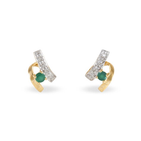 Boucles D'oreilles Puces Kirsten Or Jaune Agate - Clous d'oreilles Femme | Histoire d’Or