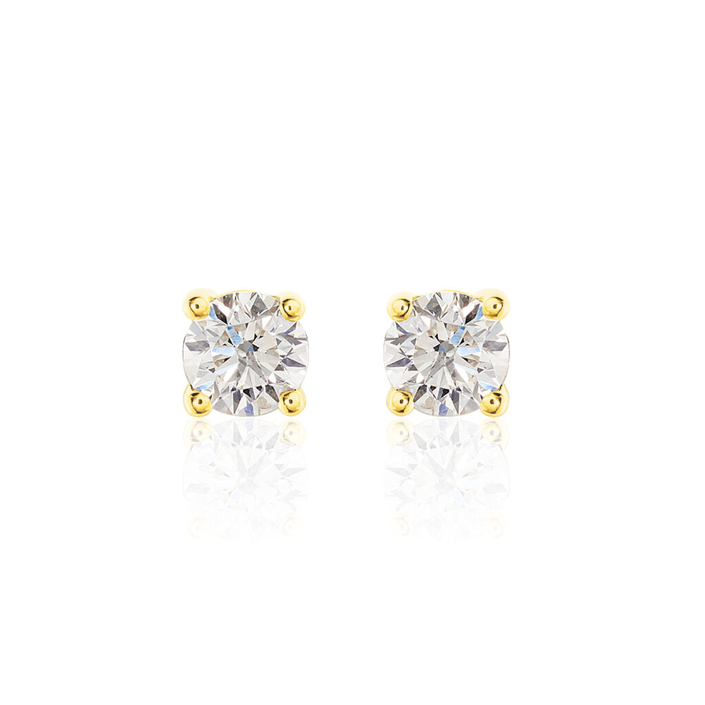Boucles D'oreilles Puces Victoria Or Jaune Diamant - Clous d'oreilles Femme | Histoire d&rsquo;Or