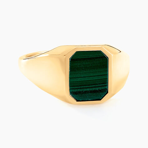 Chevalière Tertiussa Or Jaune Malachite - Chevalières Famille | Histoire d’Or