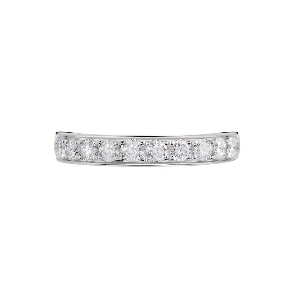 Demi-alliance Or Blanc  Valentine Diamant Synthetique - Bijoux Femme | Histoire d&rsquo;Or