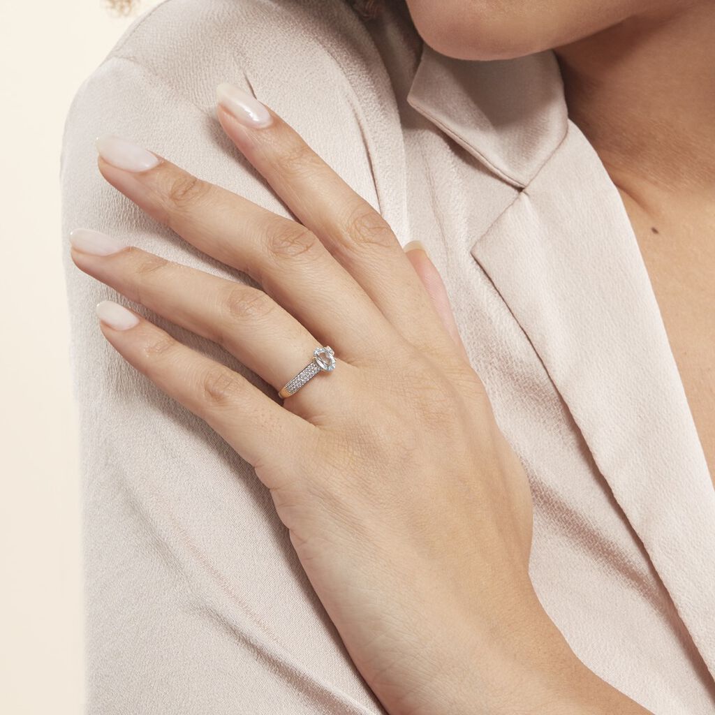 Bague Solitaire Crista Or Jaune Topaze Et Oxyde - Bagues solitaires Femme | Histoire d’Or