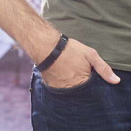 Bracelet Josua Acier Noir - Bracelets fantaisie Homme | Histoire d’Or
