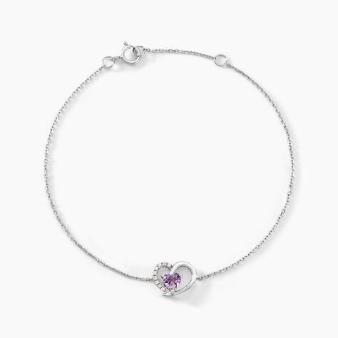 Bracelet Eliana Or Blanc Amethyste Et Oxyde De Zirconium - Bracelets Femme | Histoire d’Or