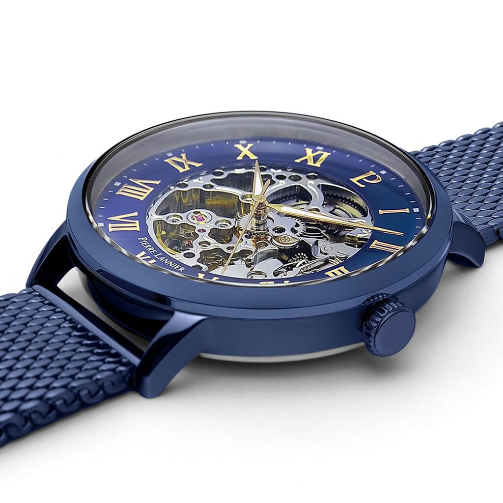 Montre Pierre Lannier Collection Automatique 42 Bleu - Montres Homme | Histoire d&rsquo;Or