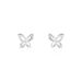 Boucles D'oreilles Puces Papillon Or Blanc Diamant - Clous d'oreilles Femme | Histoire d’Or