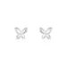 Boucles D'oreilles Puces Papillon Or Blanc Diamant - Clous d'oreilles Femme | Histoire d’Or