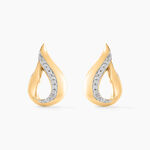 Boucles D'oreilles Puces Goccie Or Jaune Diamant - Clous d'oreilles Femme | Histoire d&rsquo;Or