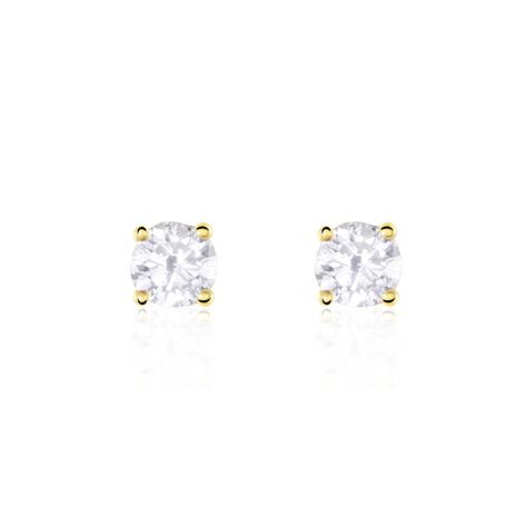 Boucles D'oreilles Puces Or Jaune Victoria Diamants - Clous d'oreilles Femme | Histoire d&rsquo;Or