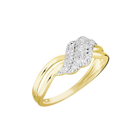Bague Or Jaune Ricoria Diamants - Bagues avec pierre Femme | Histoire d’Or