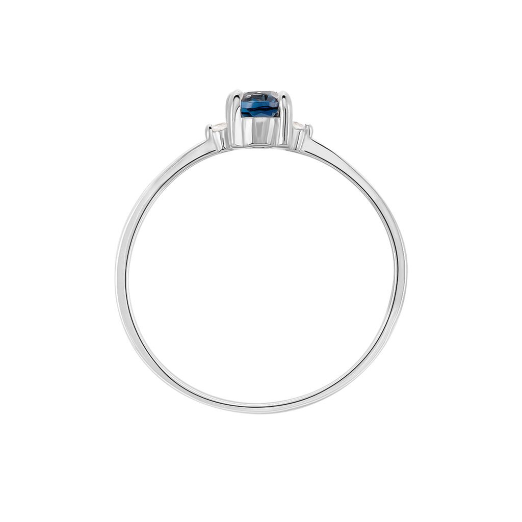 Bague Janah Or Blanc Topaze Et Oxyde De Zirconium - Bagues solitaires Femme | Histoire d&rsquo;Or