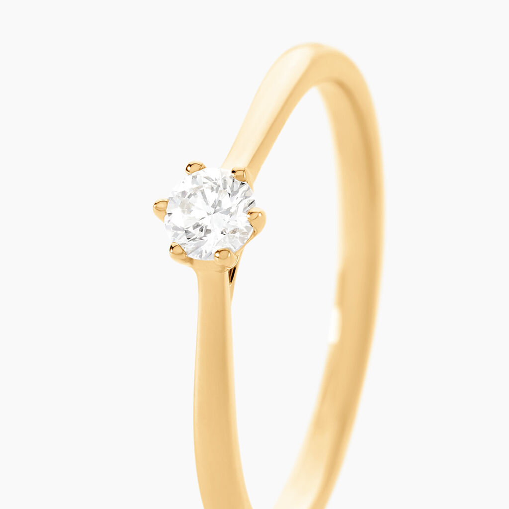 Bague Solitaire Athena Or Jaune Diamant - Bagues solitaires Femme | Histoire d’Or