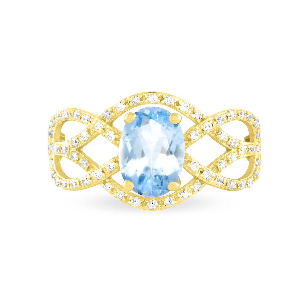 Bague Tina Or Jaune Topaze Et Diamant - Bagues solitaires Femme | Histoire d&rsquo;Or