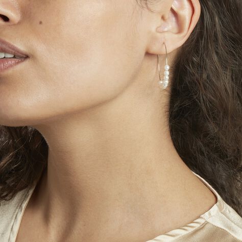 Créoles Or Jaune Alondra Perles De Culture - Boucles d'oreilles créoles Femme | Histoire d’Or