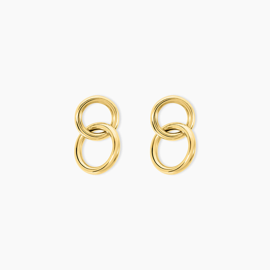 Boucles D'Oreilles Pendantes Fino Acier Jaune - Boucles d'oreilles fantaisie Femme | Histoire d&rsquo;Or