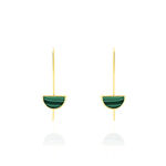 Boucles D'oreilles Pendantes Florica Or Jaune Malachite - Boucles d'oreilles pendantes Femme | Histoire d&rsquo;Or
