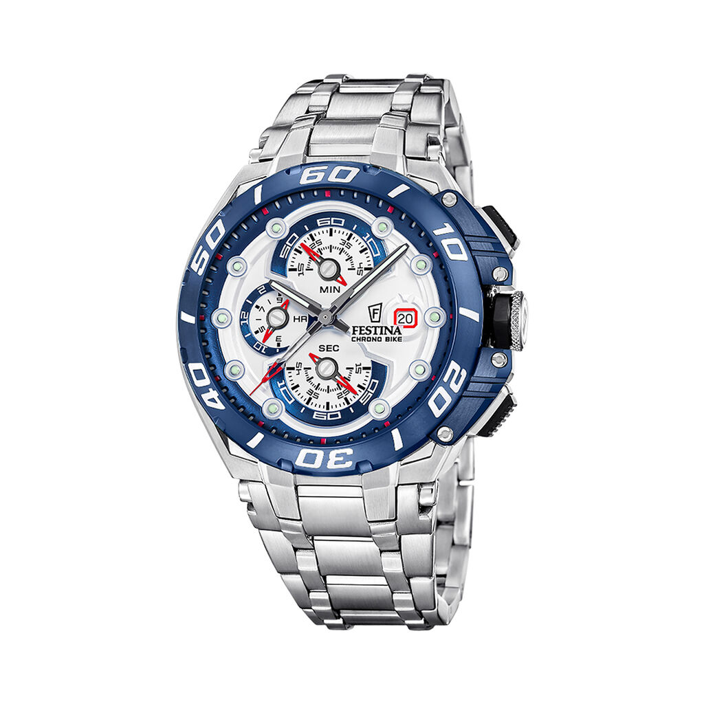 Montre Festina Chrono Bike 6 Blanc - F&ecirc;te des p&egrave;res Homme | Histoire d&rsquo;Or