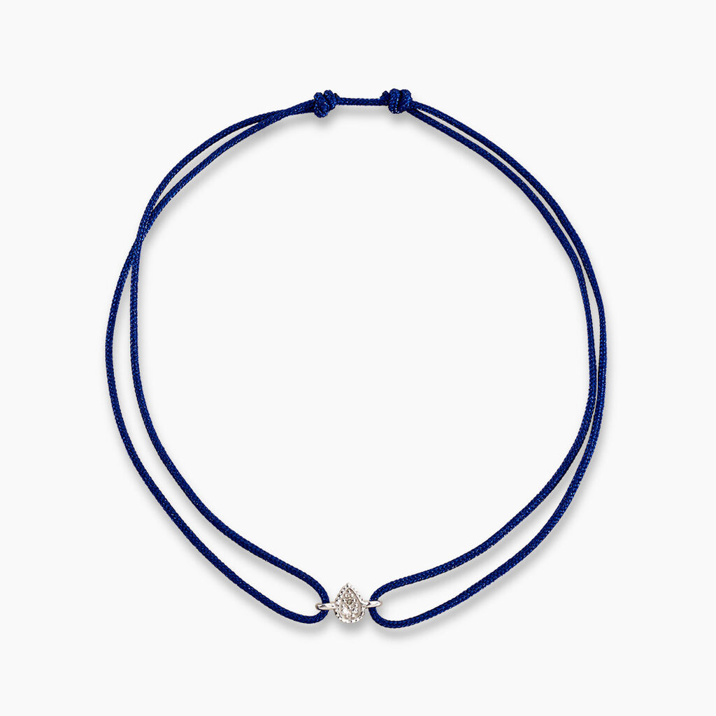 Bracelet Mon Premier Diamant Or Blanc Diamant - Bracelets cordon Femme | Histoire d&rsquo;Or