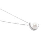 Collier Angel Or Blanc Perle De Culture Oxyde - Colliers Femme | Histoire d&rsquo;Or