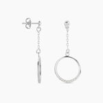 Boucles D'oreilles Pendantes Amma Argent Blanc Oxyde De Zirconium - Boucles d'oreilles fantaisie Femme | Histoire d&rsquo;Or