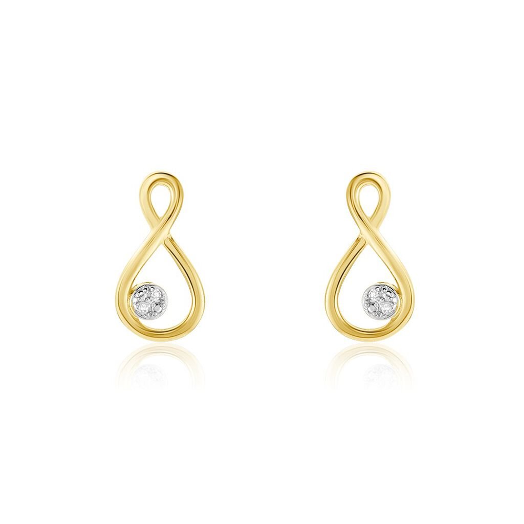 Boucles D'oreilles Puces Eszter Or Jaune Diamant - Clous d'oreilles Femme | Histoire d&rsquo;Or