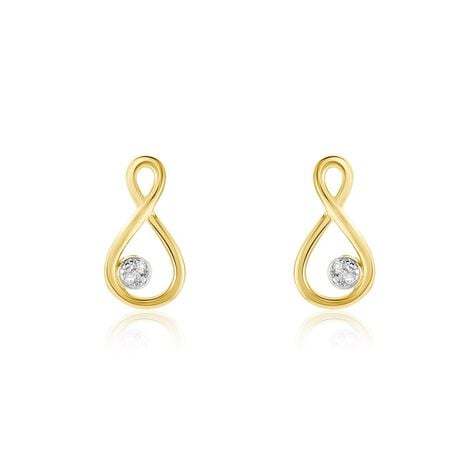 Boucles D'oreilles Puces Eszter Or Jaune Diamant - Clous d'oreilles Femme | Histoire d&rsquo;Or