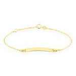 Bracelet Identit&eacute; Gaspardine Maille For&ccedil;at Or Jaune Oxyde De Zirconium - Bracelets Communion Enfant | Histoire d&rsquo;Or