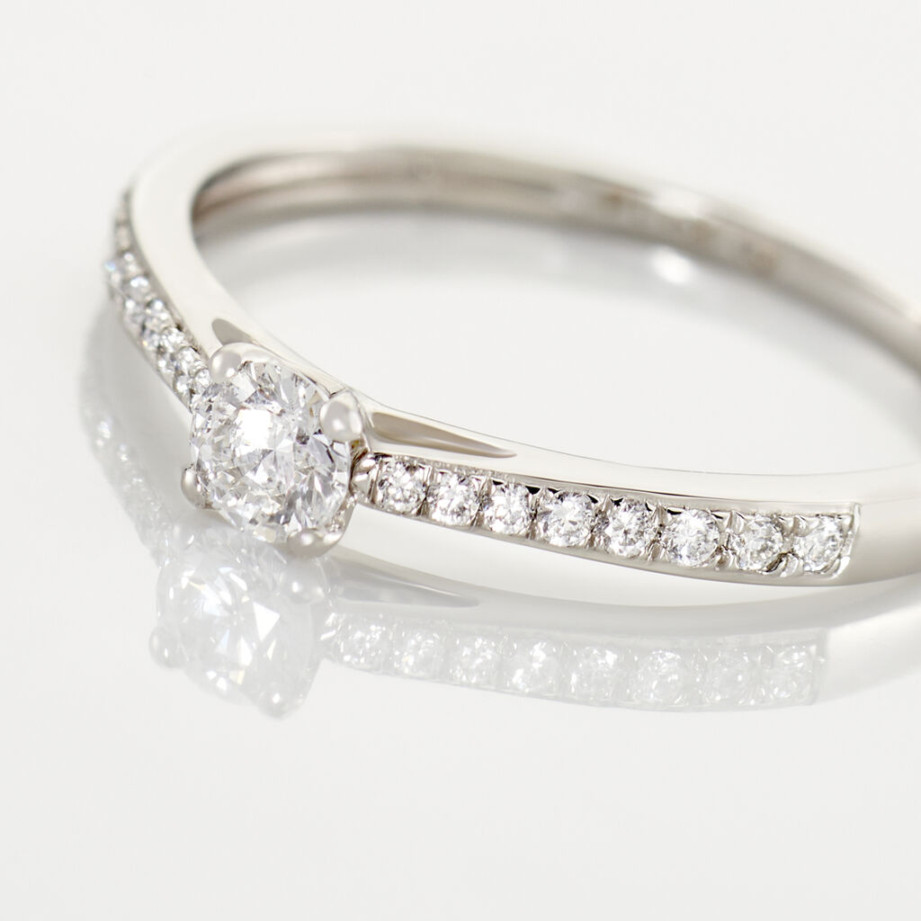 Bague Solitaire Hemera Platine Blanc Diamant - Bagues solitaires Femme | Histoire d&rsquo;Or
