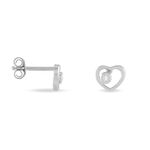 Boucles D'oreilles Puces Ashley Argent Blanc Oxyde De Zirconium - Boucles d'oreilles fantaisie Femme | Histoire d&rsquo;Or