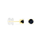 Boucles D'oreilles Puces Elea Serti Griffe Or Jaune Saphir - Clous d'oreilles Femme | Histoire d&rsquo;Or