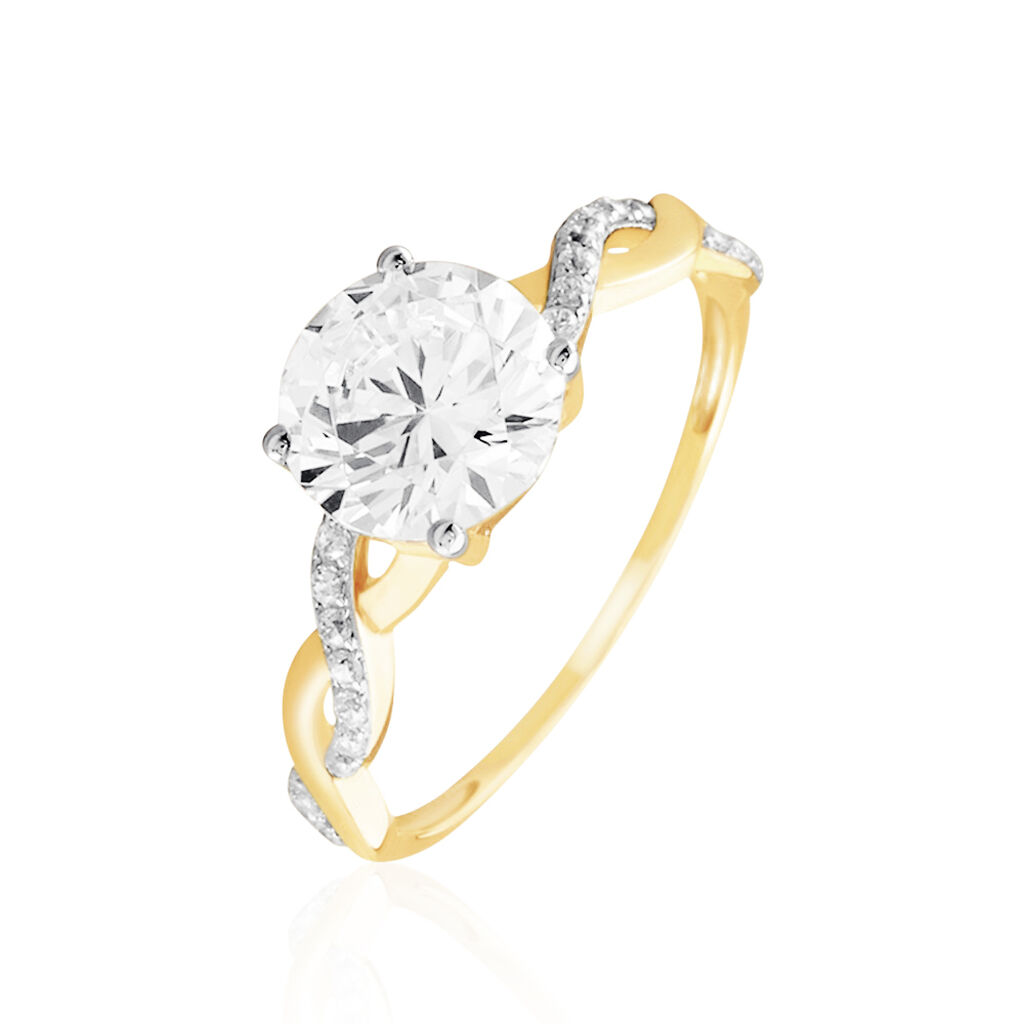 Bague Solitaire Caralyn Or Jaune Oxyde De Zirconium - Bagues solitaires Femme | Histoire d’Or