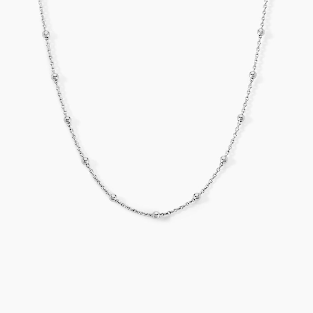 Collier Elea Argent Blanc - Bijoux sans pierre Femme | Histoire d&rsquo;Or