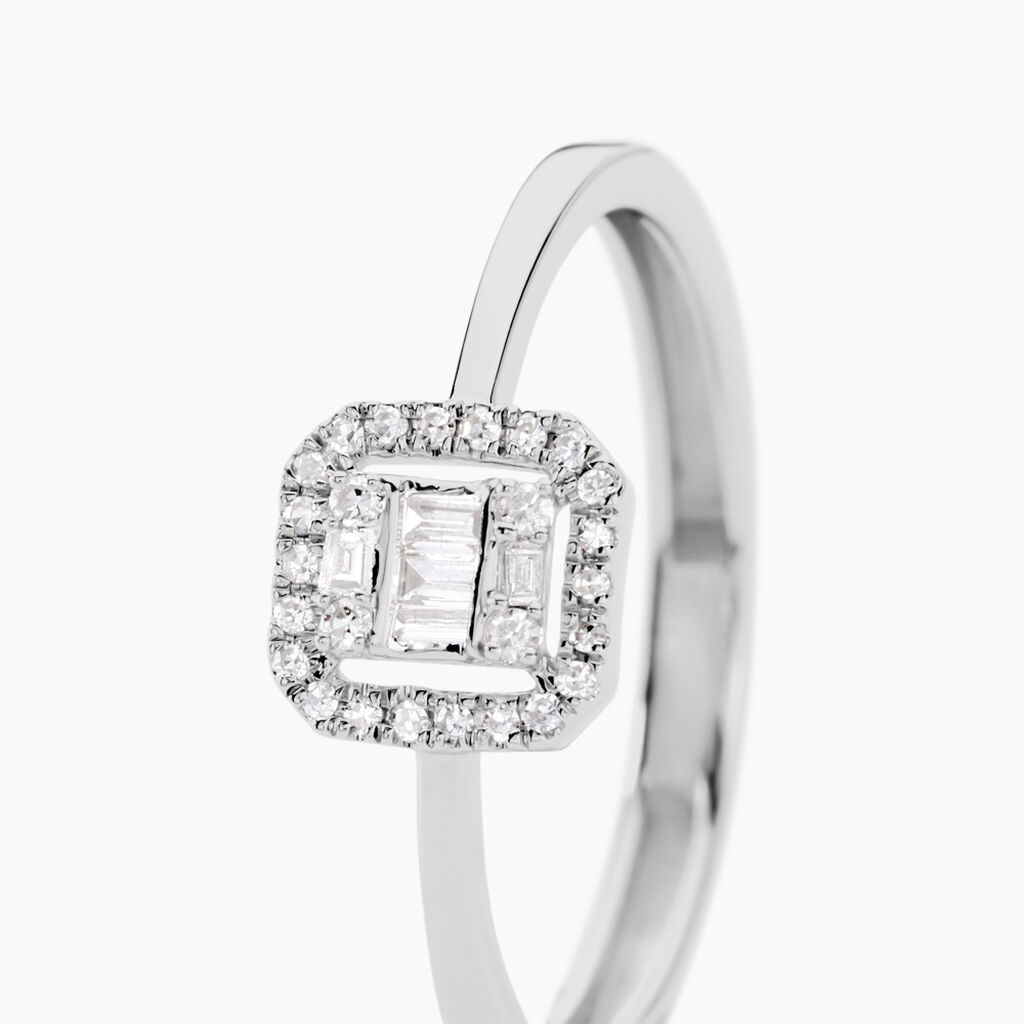 Bague 1986 Or Blanc Diamants - Bagues avec pierre Femme | Histoire d&rsquo;Or