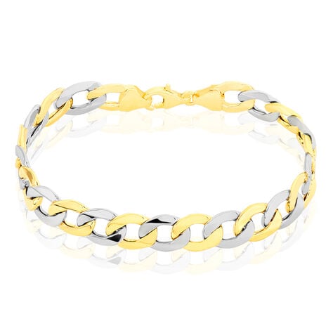 Bracelet Iris Or Bicolore Maille Gourmette - Bracelets cha&icirc;ne Homme | Histoire d&rsquo;Or
