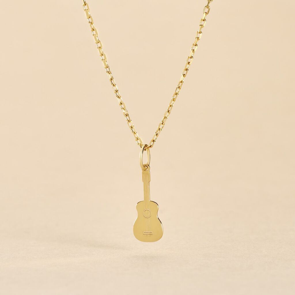 Pendentif Fatema Musique Guitare Or Jaune - Pendentifs Famille | Histoire d&rsquo;Or