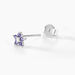 Boucles D'oreilles Puces Purple Bloom Argent Blanc Oxyde De Zirconium