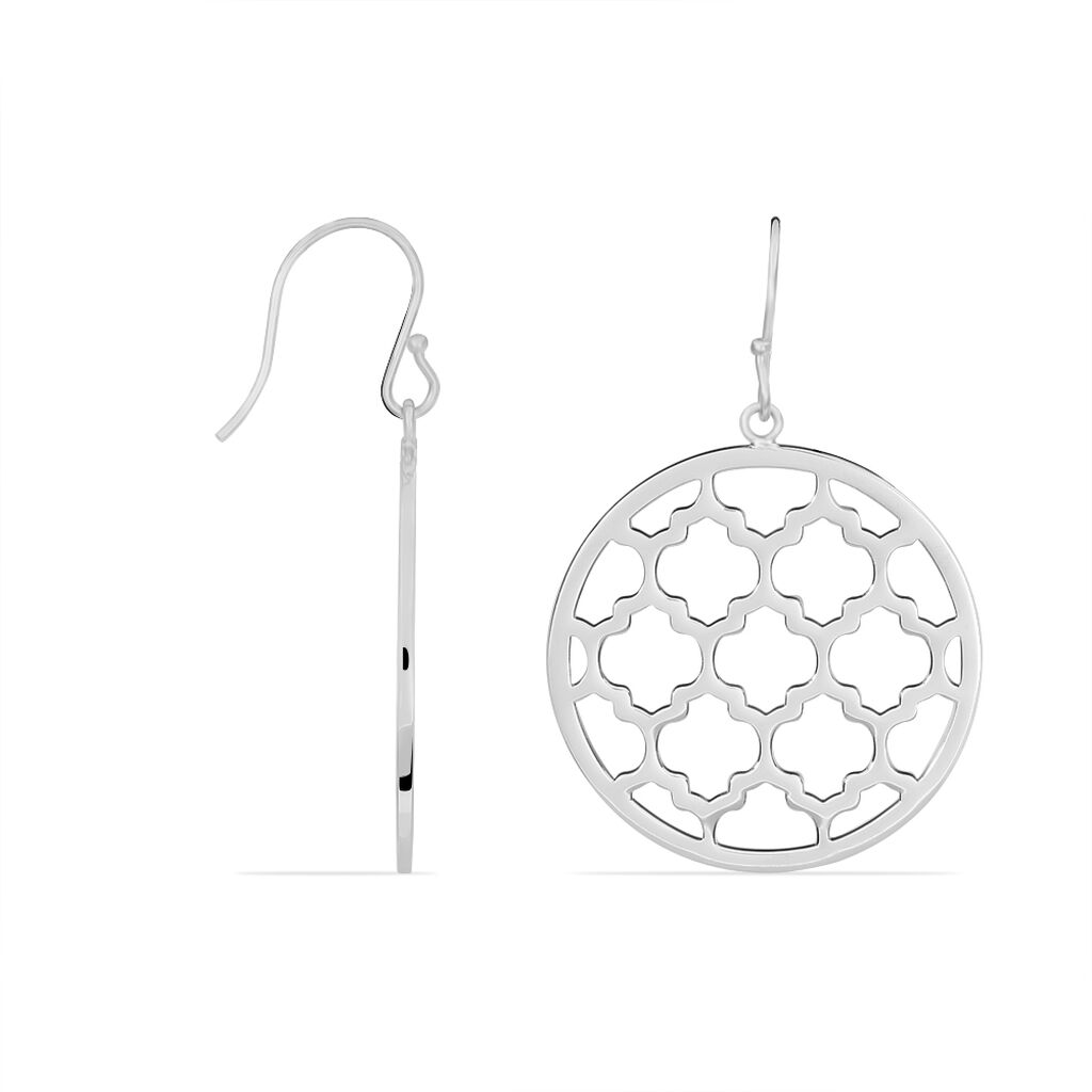 Boucles D'oreilles Pendantes Nevenka Acier Blanc - Boucles d'Oreilles Trèfle Femme | Histoire d’Or