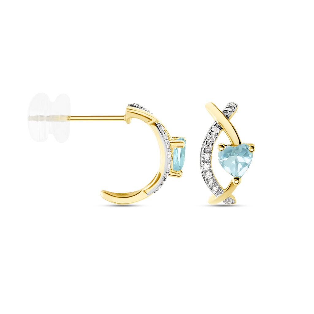 Cr&eacute;oles Clothilde Or Jaune Topaze Oxyde De Zirconium - Boucles d'oreilles cr&eacute;oles Femme | Histoire d&rsquo;Or